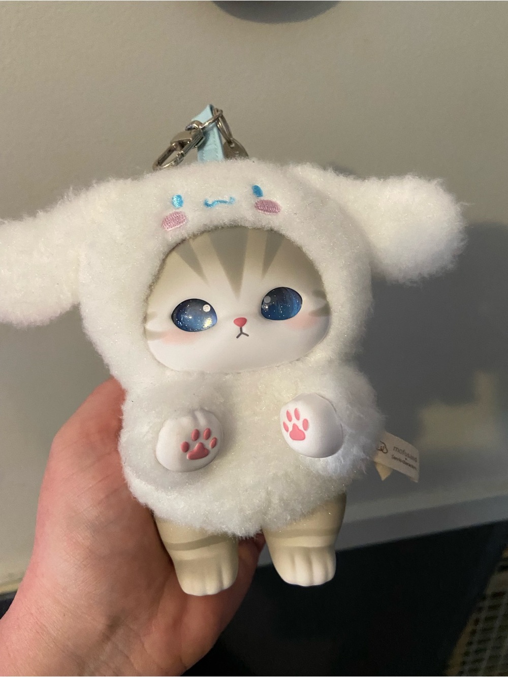 Mofusand/Sanrio Cinnamoroll Plush Charm with Blue Eyes and Pink Paws
